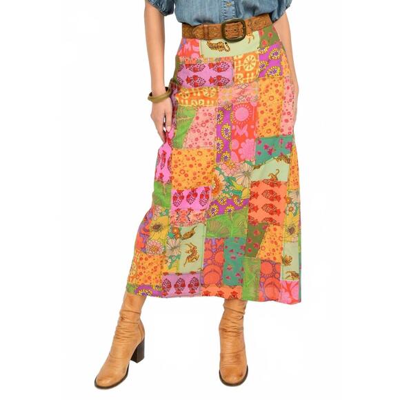 NEW IVY JANE patchwork skirt in multi